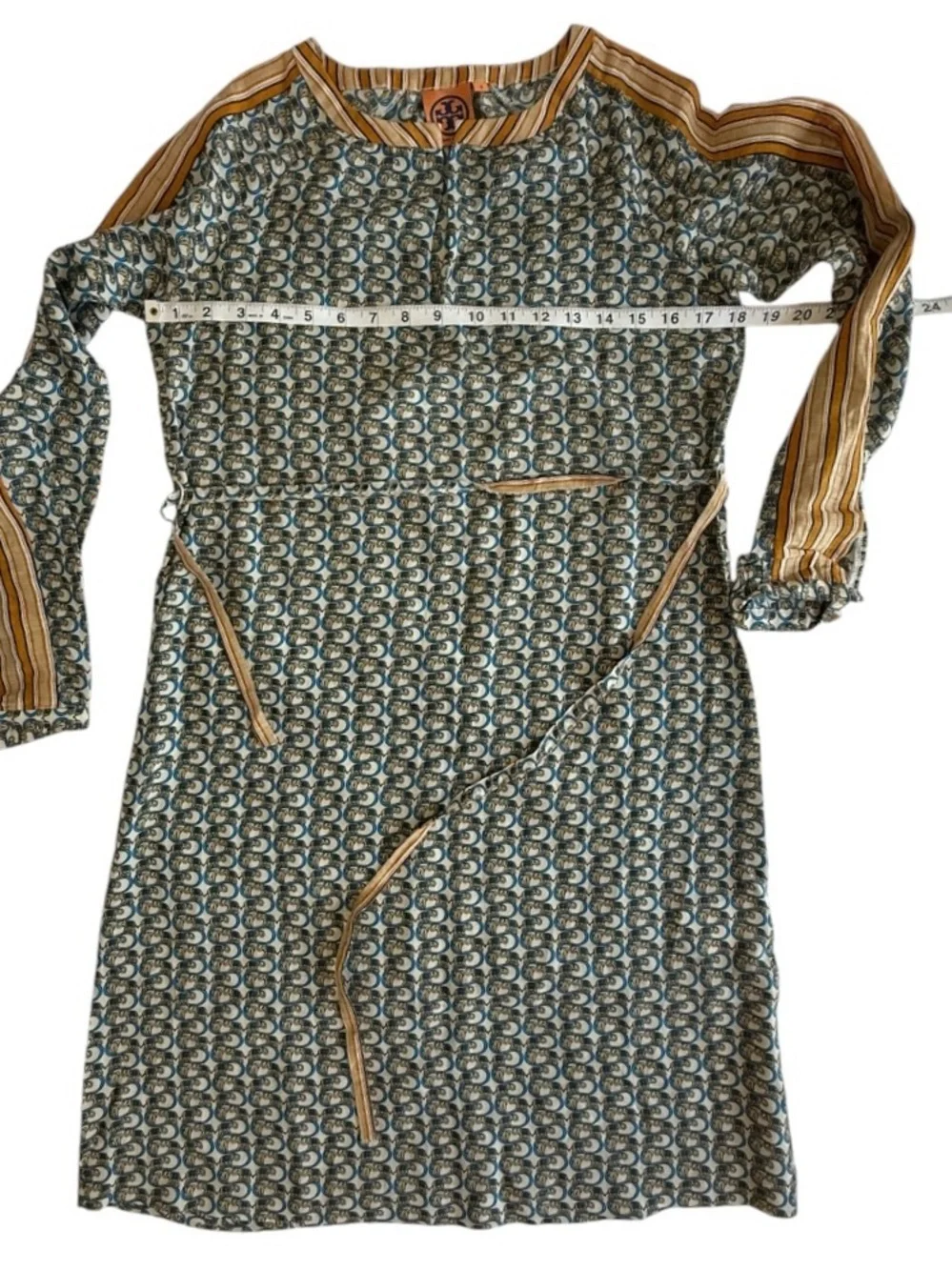 Tory Burch Silk Dress 4 Promenade Retro Elephant Print Belted Resort Vacation
